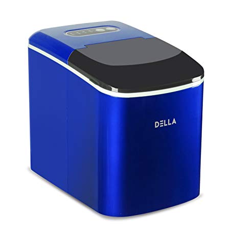 DELLA Portable Electric Ice Maker Machine Counter Top Load Makes 26 lbs per day Cubes Making with Scoop, Blue