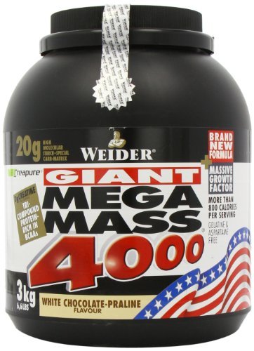 Weider Nutrition Mega Mass 4000 White Chocolate Powder 3000g by Weider