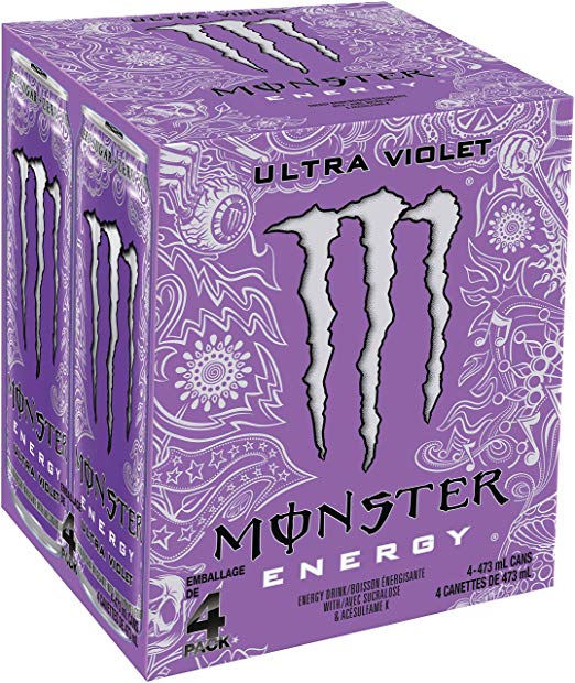 Monster Ultra Violet 473mL Can, Pack of 4
