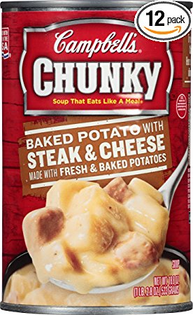 Campbell's Chunky Soup, Baked Potato with Steak & Cheese, 18.8 Ounce (Pack of 12)