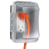 Taymac MM510C Weatherproof Single Outlet Cover Outdoor Receptacle Protector 3-14 Inches Deep Clear