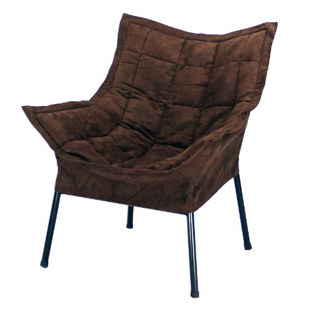 Casual Home Milano Metal Chair Black Metal Frame with Brown Outer Cover