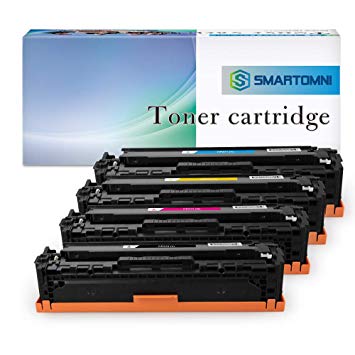 S.Smartomni Compatible Toner Cartridge Replacement for CB540A 125A 128A CE320A Canon 116, Work with HP Laserjet CP1215 CP1518ni CP1515n CP1525nw CM1415fnw,Canon MF8080cw,4 Pack