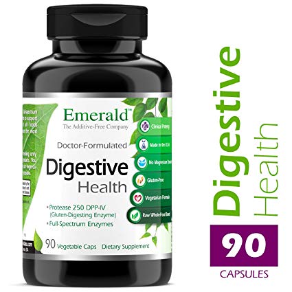 Digestive Health - Raw Whole-Food Based Formula with Probiotics and Enzymes - Supports Relief of Stomach Gas, Bloating, & Constipation - Emerald Laboratories - 90 Vegetable Capsules