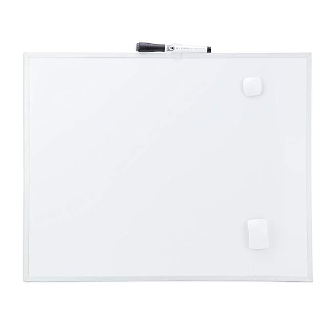 U Brands Magnetic Dry Erase Board Value Pack, 20 x 16 Inches, Silver Aluminum Frame (736W00-04)
