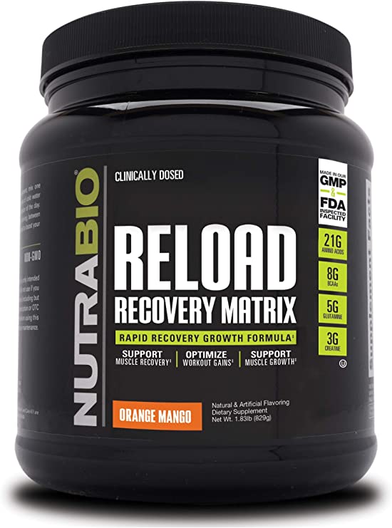 NutraBio Reload – Post Workout Recovery (30 Servings, Orange Mango)