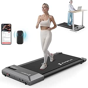 SupeRun Smart Walking Pad Treadmill 2024 Newest, Under Desk Treadmill for Home Office, Quiet Portable Walking Treadmill with 2.5 HP, 265 lbs Capacity