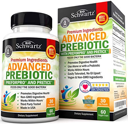 Prebiotics for Advanced Gut Health - Immune System Booster & Dietary Fiber - Fuels Good Bacteria Growth to Promote Digestive Health, Gas Relief & Digestion - Complement For Every Probiotics Supplement