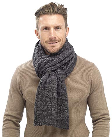 Tom Franks Mens Chunky Cable Knit Scarf