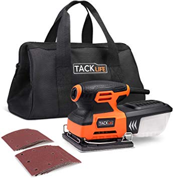 TACKLIFE 1/4 Sheet Sander, 2.2A Palm Sander with 12Pcs Sanding Sheets, Hook and Loop Pad, Carrying Bag, 10Feet Length Power Cord PSS01A