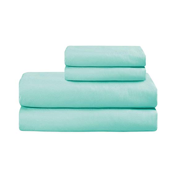 Basic Choice Bed Sheet Set - Brushed Microfiber 1800 Ultra Soft Bedding - Wrinkle, Fade, Stain Resistant - 4 Piece (Aqua Sky, QUEEN)