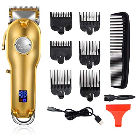 Kemei Professional Hair Clippers Hair Trimmer for Men Cordless Clippers for Stylists and Barbers