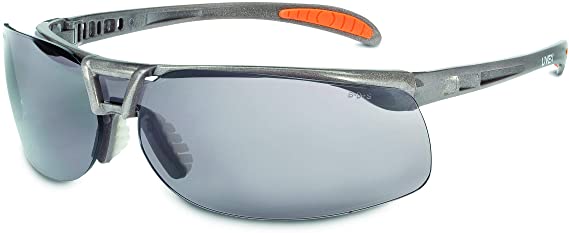 Uvex by Honeywell Protégé Safety Glasses, Sandstone Frame with Gray Lens & HydroShield Anti-Fog Coating (S4211HS)