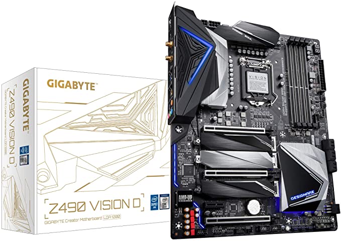 GIGABYTE Z490 Vision D (Intel LGA1200/Z490/ATX/3xM.2/Dual Thunderbolt 3/SATA 6Gb/s/USB 3.2 Gen 2/Intel WiFi 6/Direct 12 Phase Digital Power/Intel 2.5G LAN/Motherboard)