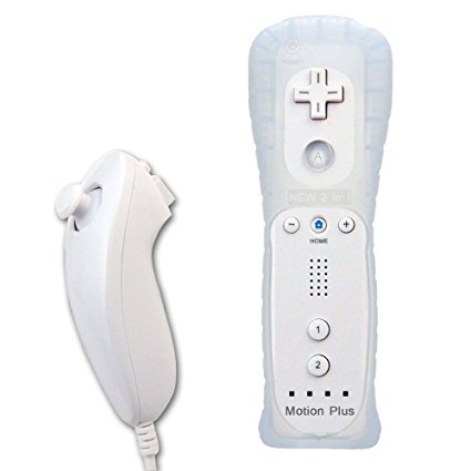 Stoga Built in Motion Plus Remote and Nunchuck Controller for Wii   Case-White