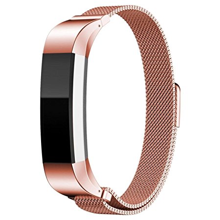 Fitbit Alta Band, Degbit® Fitbit Alta Wristband Metal Magnetic Milanese Loop Band, Adjustable Stainless Steel Sports Watch Band Strap, Replacement Accessories for Fitbit Alta Bracelet Bands