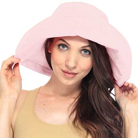 Lullaby Women UPF50  Summer Beach Hat Wide Brim Foldable Sun Bucket Hat