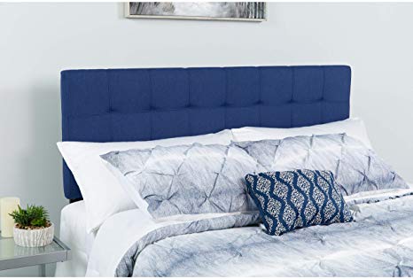 Flash Furniture Bedford Tufted Upholstered Queen Size Headboard in Navy Fabric, HG-HB1704-Q-N-GG