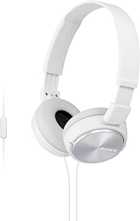 Sony Lightweight Foldable On-Ear Headphones Compatible with Smartphones, Tablets, Laptops, and MP3 Devices - White