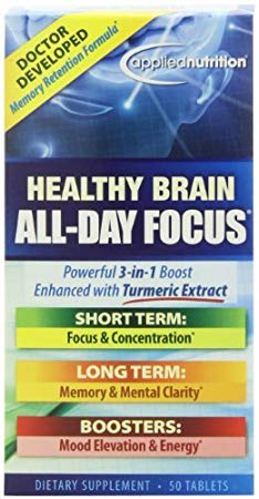 Applied Nutrition Healthy Brain All-day Focus, 50-Count (Pack of 3)