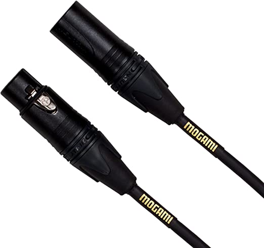 Mogami Gold STUDIO-50 XLR Microphone Cable, XLR-Female to XLR-Male, 3-Pin, Gold Contacts, Straight Connectors, 50 Foot