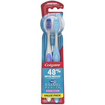 Colgate Enamel Health Sensitive Toothbrush, Extra Soft, 2 Count