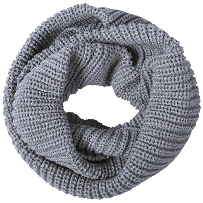 Oryer 2 Pack Womens Winter Warm Thick Knit Infinity Scarf Circle Loop Cowl Scarf