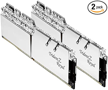 G.SKILL Trident Z Royal Series Silver 16GB (2 x 8GB) 288-Pin RGB DDR4 4400MHz DIMM F4-4400C18D-16GTRS