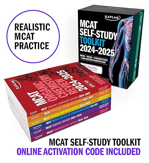 MCAT Self-Study Toolkit 2024-2025: Includes MCAT Complete 7 Book Set, 6 Full Length Online Practice Tests   Customizable 3,000 Question Practice Bank (Kaplan Test Prep)