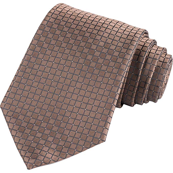KissTies Ties for Men Solid Color Necktie Checkered Pattern   Gift Box