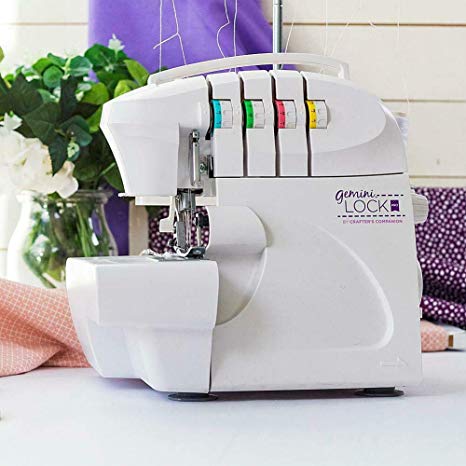 Crafter's Companion Gemini Lock Pro Serger, Color-Coded Threading Guide, Dial Stitch Length, Presser Foot Pressure Adjustment