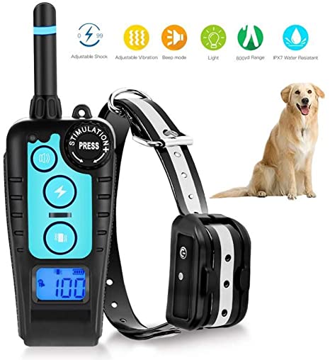 KALENI. Dog Training Collar, 1800ft Remote Dog Shock Collar, IPX7 Waterproof and Rechargeable Training Collar with Beep, Vibration, Shock Electronic Collar Modes for Small Medium Large Dog