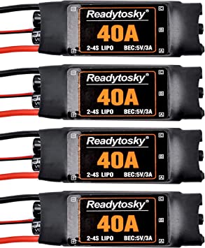 Readytosky 2-4S 40A Brushless ESC Electronic Speed Controller 5V/3A BEC for F450 450mm S500 ZD550 RC Helicopter Quadcopter(4PCS)