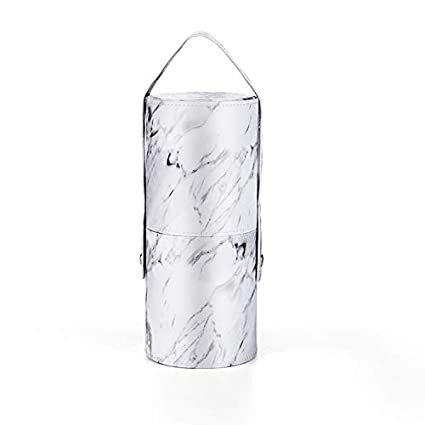 Makeup Brush Holder with Lid Organizer Travel Brushes Case Bag Cup Storage Display Dustproof Professional Marble