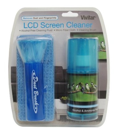 Vivitar LCD Cleaning Kit with Alcohol Free Cleaning Fluid, Micro Fiber Cloth and Cleaning Brush