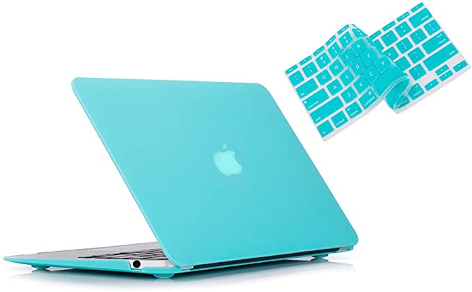 RUBAN MacBook Air 13 inch Case 2020 2019 2018 Release A2179 A1932 - Protective Snap On Hard Shell Cover and Keyboard Cover for New Version MacBook Air 13 with Retina Display with Touch ID, Turquoise