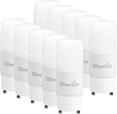 Silverlite 5w(13w CFL Equivalent) LED Stick PL Bulb GU24 Base, 500LM, Daylight(4000k), 120-277 Voltage, UL Listed, 10 Pack