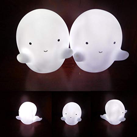 Livoty Decorative Party LED Bedroom Cartoon Halloween White Ghost Table Night Light