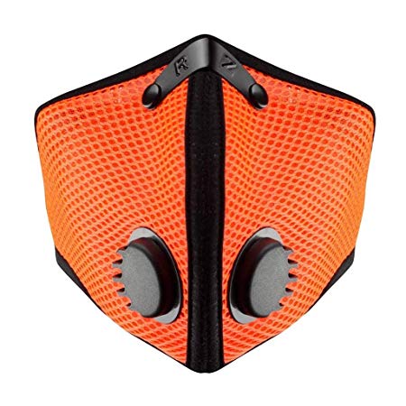 M2 Mesh Dust/Pollution Mask for Air Filtration by RZ Mask w/2 Filters - Safety Orange - X-Large