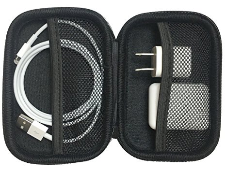 AirPods Case - Premium Zipper Hard Case [Holds AirPods, Lighting Cable, Power Adapter]