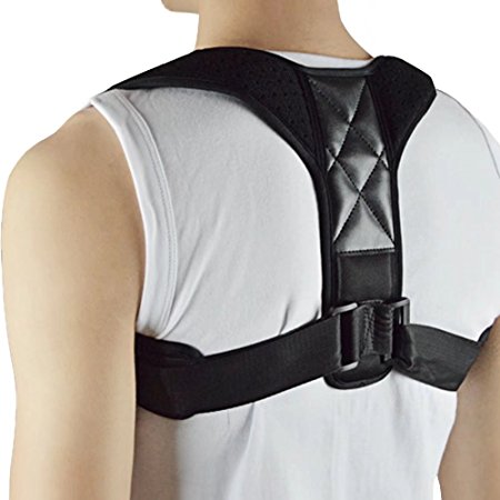 Adjustable Unisex Back Posture Corrector & Clavicle Brace Support Improve Bad Shoulder Postures Clavicle Alignment Thoracic Kyphosis Prevent Hunchback Pain Relief for Women Men & Kids