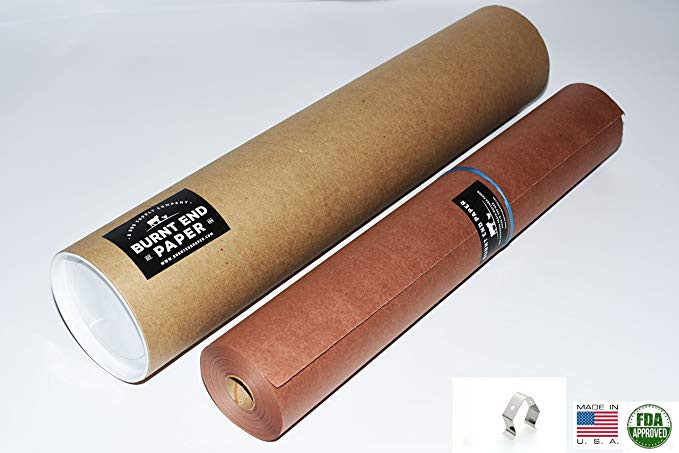 18" Peach/Pink Butcher Paper with Free Temperature Probe Clip- Authentic BBQ Smoker Paper with Storage Tube, 100% FDA Approved. Made in the USA (18" x 150')