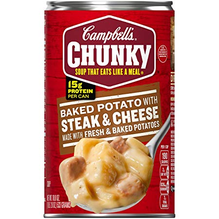 Campbell's Chunky Baked Potato with Steak and Cheese Soup, 18.8 oz. Can