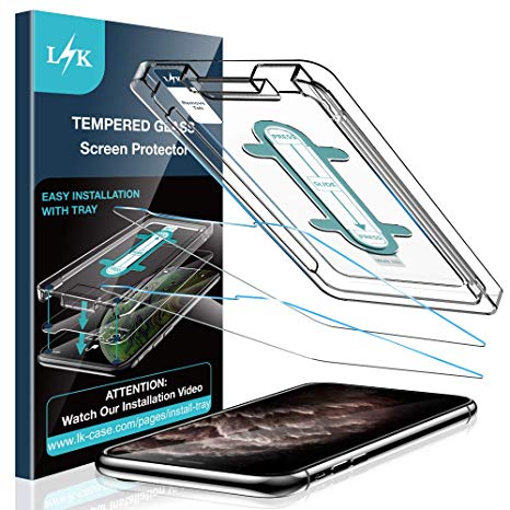 LK [3 Pack] Screen Protector for iPhone 11 Pro Max 6.5'' / iPhone Xs Max, [Installation Kit Included] Tempered Glass 9H Hardness, Lifetime Replacement Warranty