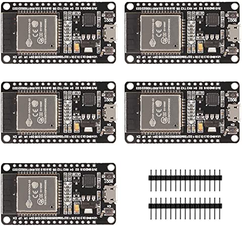 DORHEA 5PCS ESP32 ESP-32S WiFi Development Board Unassembled NodeMCU-32S Microcontroller Processor Integrated Chip CP2102 Compatible with Arduino IDE