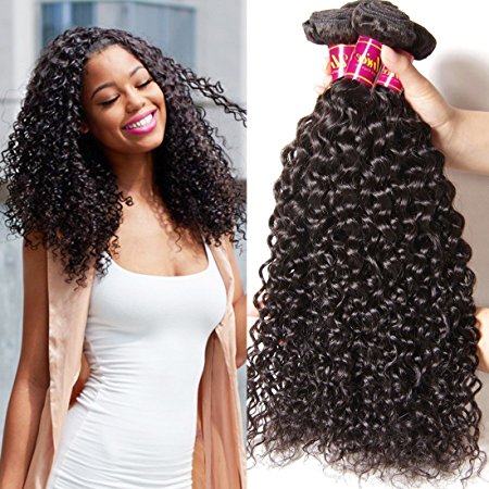 UNice Wholesale Malaysian Virgin Curly Hair Extensions 4 Bundles 7A Grade Unprocessed Remy Human Hair Weave Natural Color (8 10 12 14 inches)