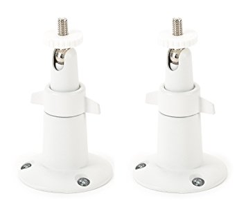 Security Wall Mount- Adjustable Indoor/Outdoor Mount for Arlo, Arlo Pro and Other Compatible Models by Dropcessories (2 Pack - Metal, White)