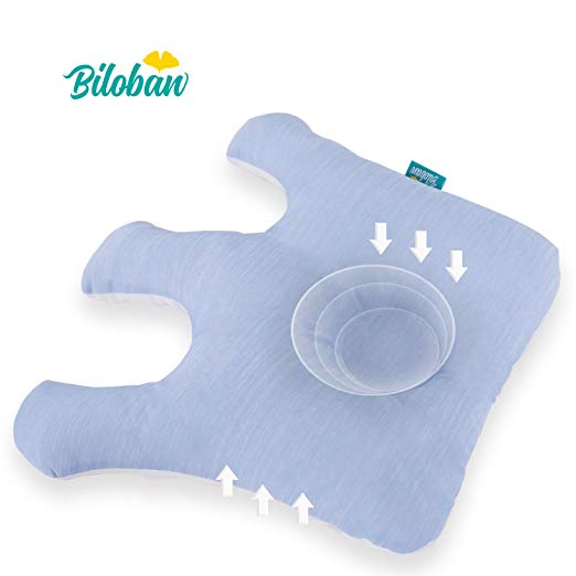 Baby Pillow for Head Shaping, Safe & Breathable Newborn Flat Head Pillows with Crown Design for Flat Head Syndrome, Neck Support on Playmat,in Bouncer, Rocker, Blue