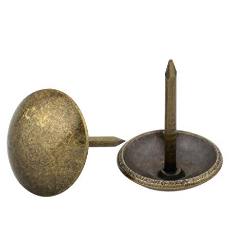 Yasorn 100pcs Antique Upholstery Nails Decorative Furniture Tacks Set Thumb Tack Push Pins DIY 1/2" Nailhead Bronze