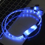 Flatworld  Visible Flowing LED Flashing Lights In-ear Headphone Earphones with Microphone Sync Your Music Beats Answer  End Your Calls Blue